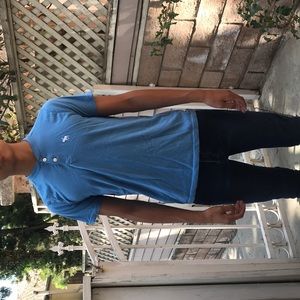 Sky blue button up Abercrombie shirt.